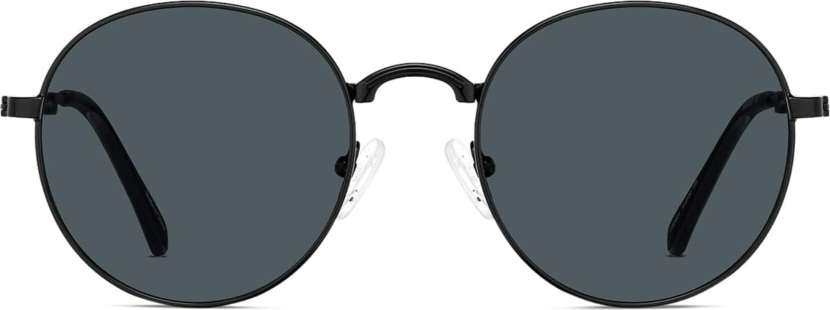 Front view of Foldable Round Sunglasses 1162421 in Black