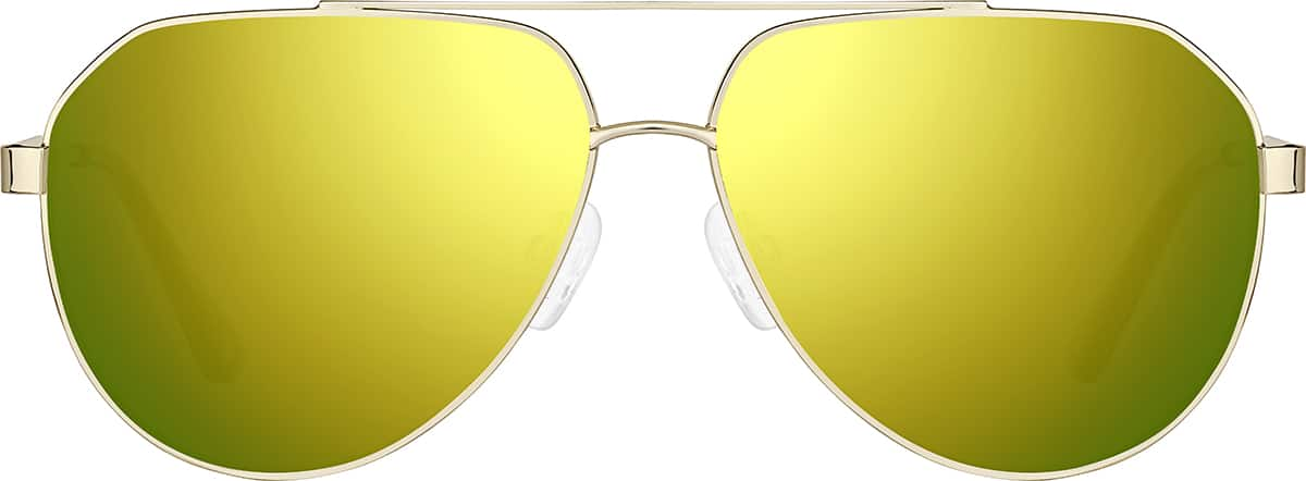 Front view of Aviator Sunglasses 1163514 in Gold