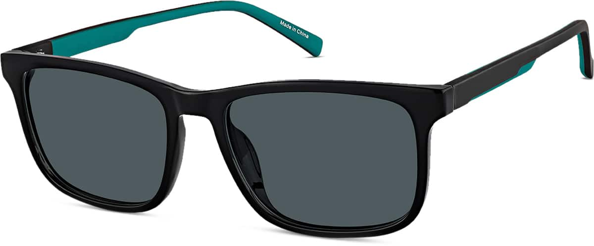 Angle view of Rectangle Sunglasses 1165121 in Black