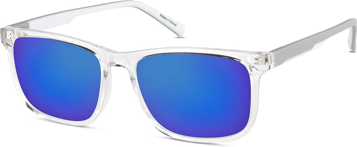 Angle view of Rectangle Sunglasses 1165123 in Clear