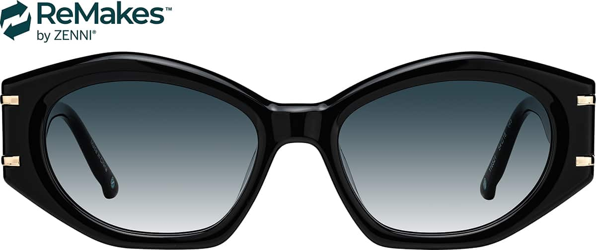 Front view of Geometric Sunglasses 116521 in Black