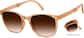 Angle view of Foldable Square Sunglasses 1165215 in Brown thumbnail