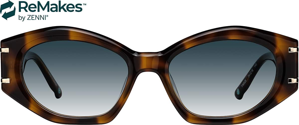 Front view of Geometric Sunglasses 116525 in Tortoiseshell