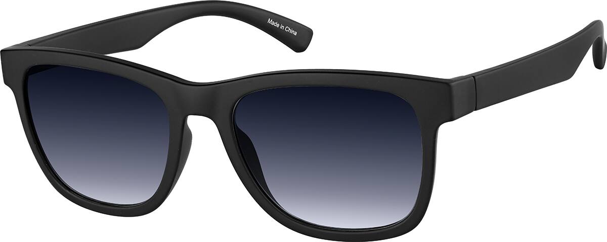 Men's Super Dark Lens Square Sunglasses – Matte Black Frame – UV400 Protection