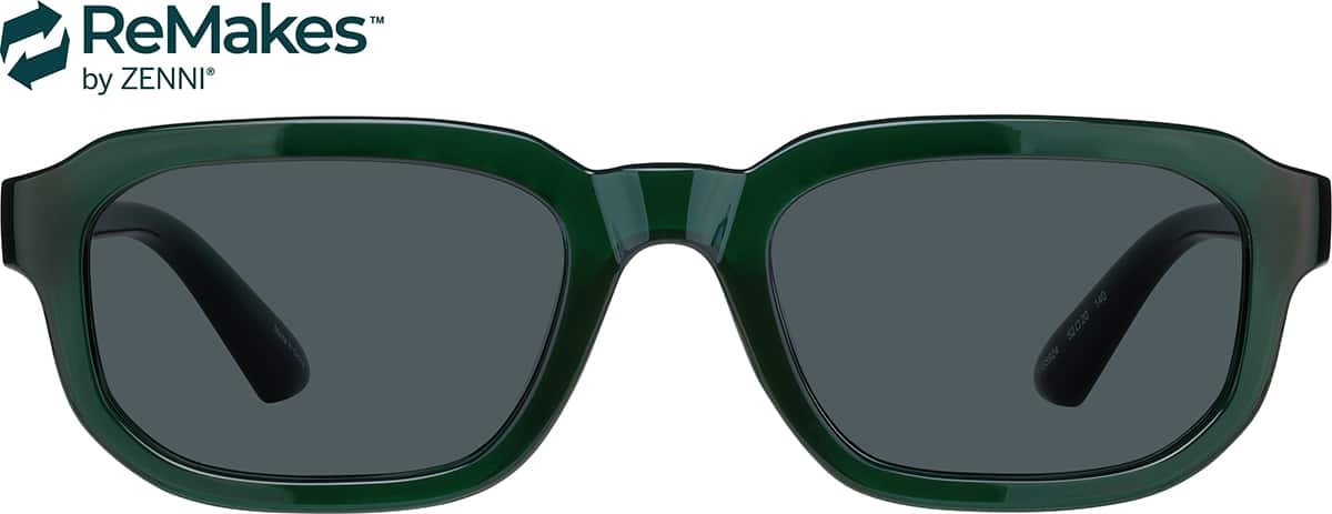 Front view of Rectangle Sunglasses 1165924 in Green