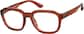 Angle view of Square Glasses 1166015 in Transparent Brown thumbnail