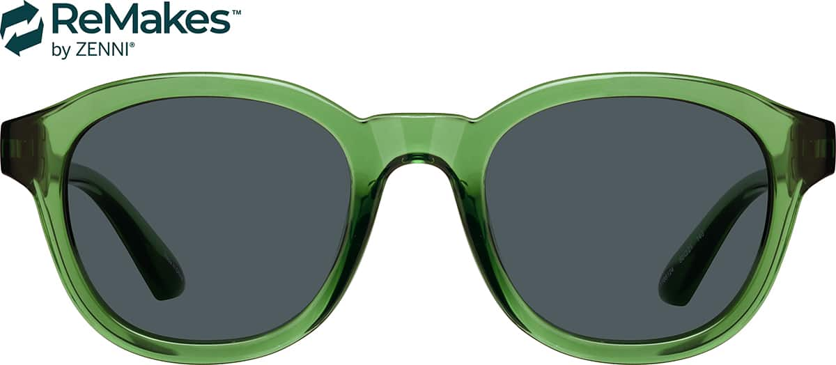 Front view of Square Sunglasses 1166124 in Green