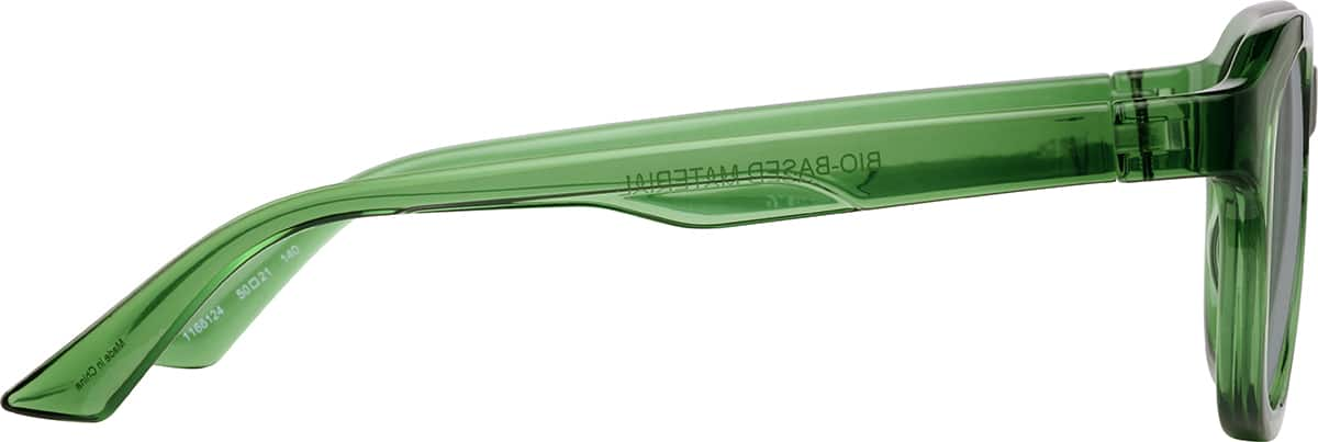 Side view of Square Sunglasses 1166124 in Green