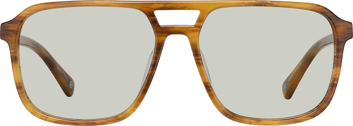 Front view of Aviator Sunglasses 116615 in Yellow Tortoiseshell