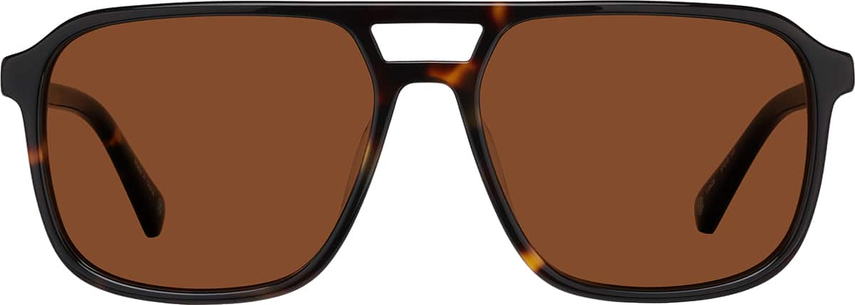 Front view of Aviator Sunglasses 116625 in Tortoiseshell