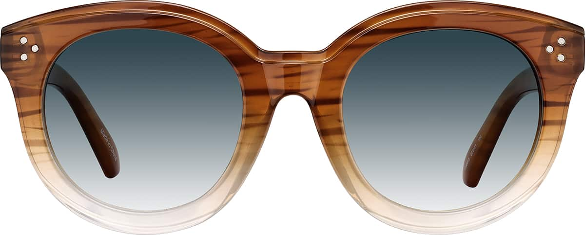 Front view of Round Glasses 1166815 in Brown