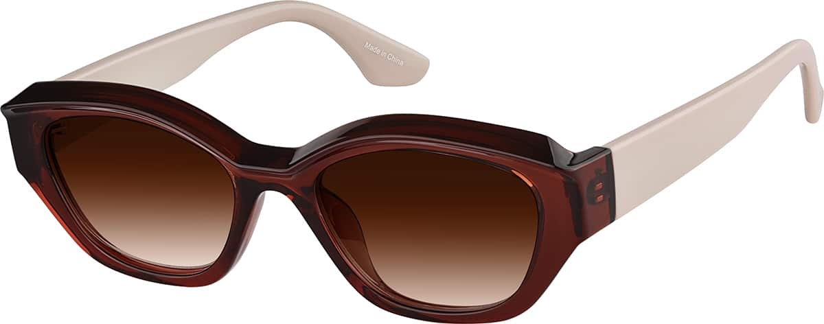 Angle view of Cat-Eye Sunglasses 1166915 in Brown