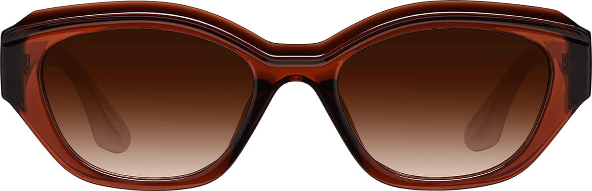 Front view of Cat-Eye Sunglasses 1166915 in Brown