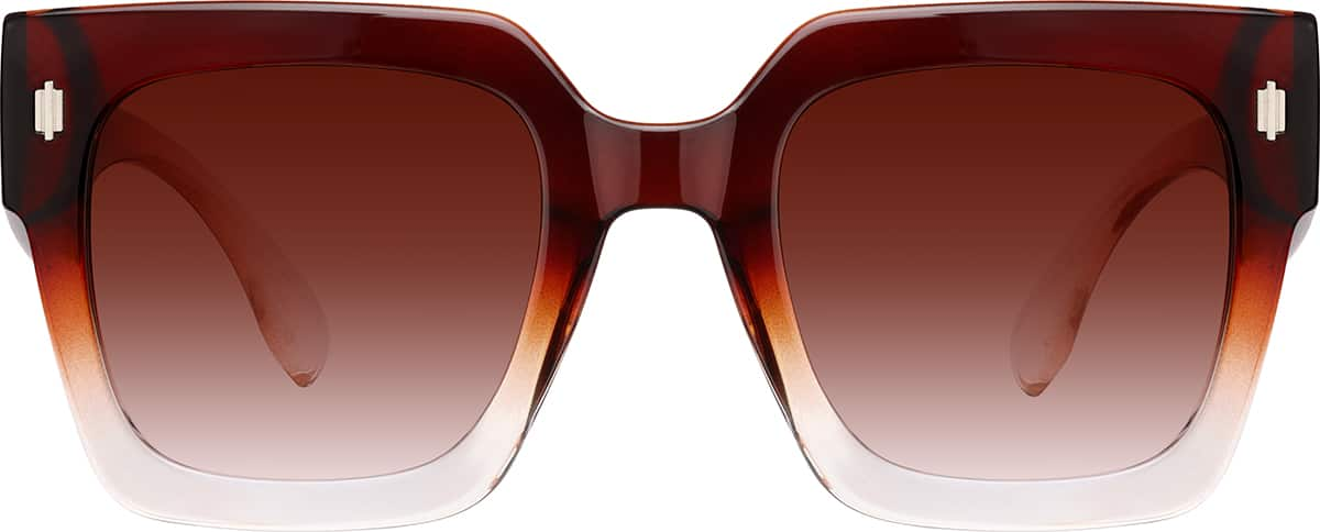 Front view of Square Sunglasses 1167015 in Brown