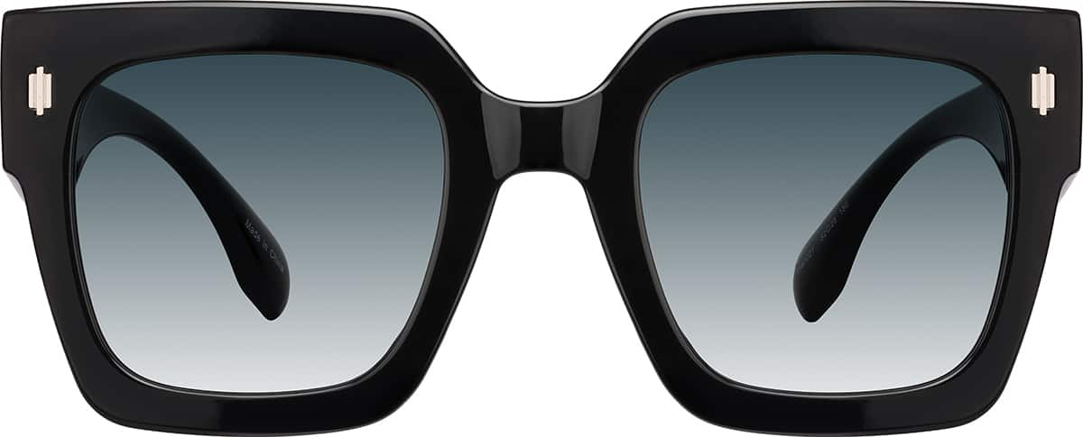 Front view of Square Sunglasses 1167021 in Black