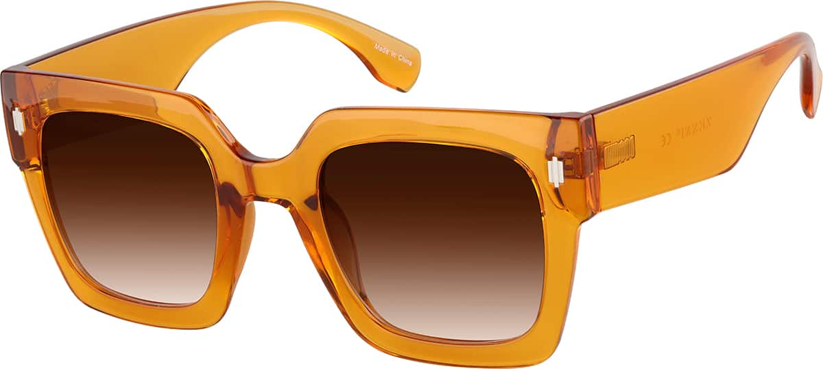 Angle view of Square Sunglasses 1167042 in Orange