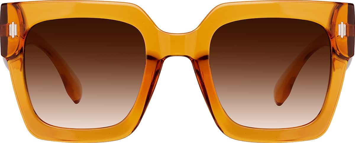 Front view of Square Sunglasses 1167042 in Orange