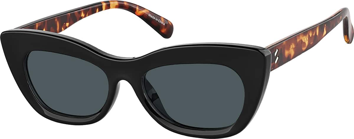 Angle view of Cat-Eye Sunglasses 1167221 in Black