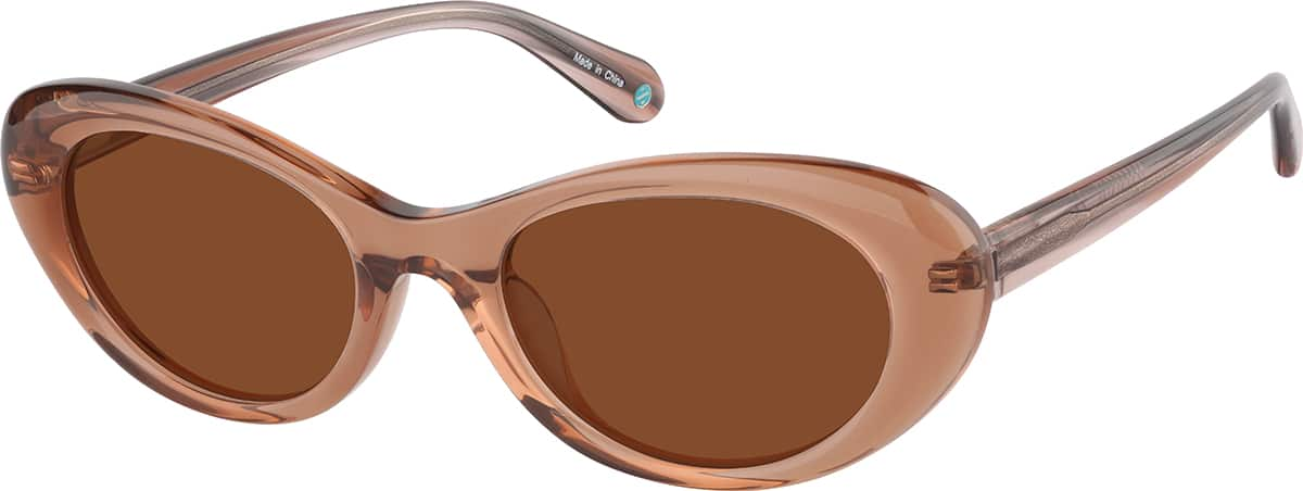 Angle view of Cat-Eye Sunglasses 117015 in Brown