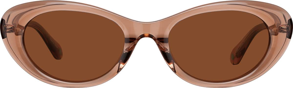 Front view of Cat-Eye Sunglasses 117015 in Brown