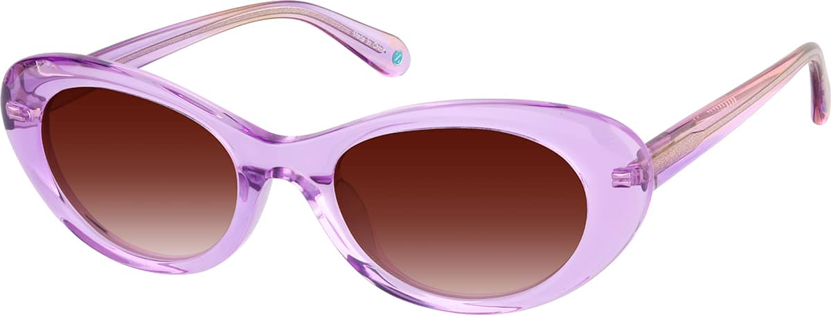 Angle view of Cat-Eye Sunglasses 117017 in Purple