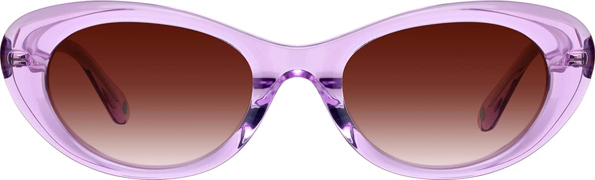 Front view of Cat-Eye Sunglasses 117017 in Purple