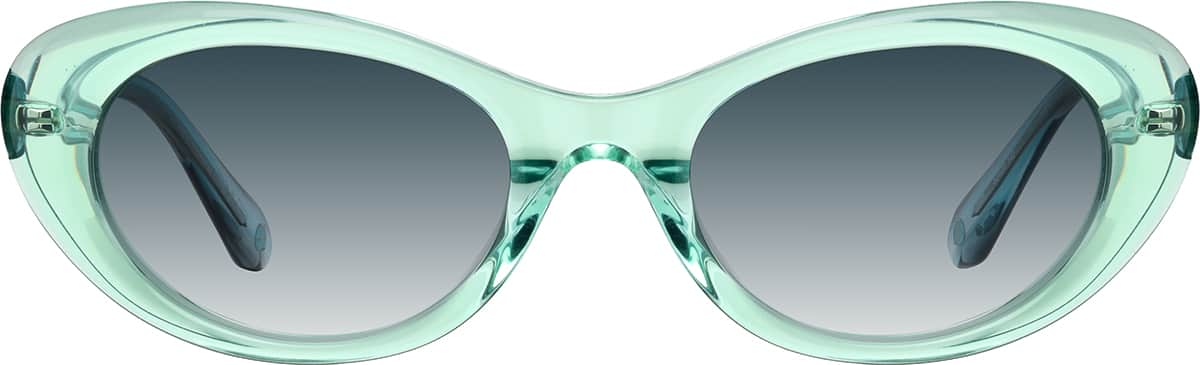 Front view of Cat-Eye Sunglasses 117024 in Green