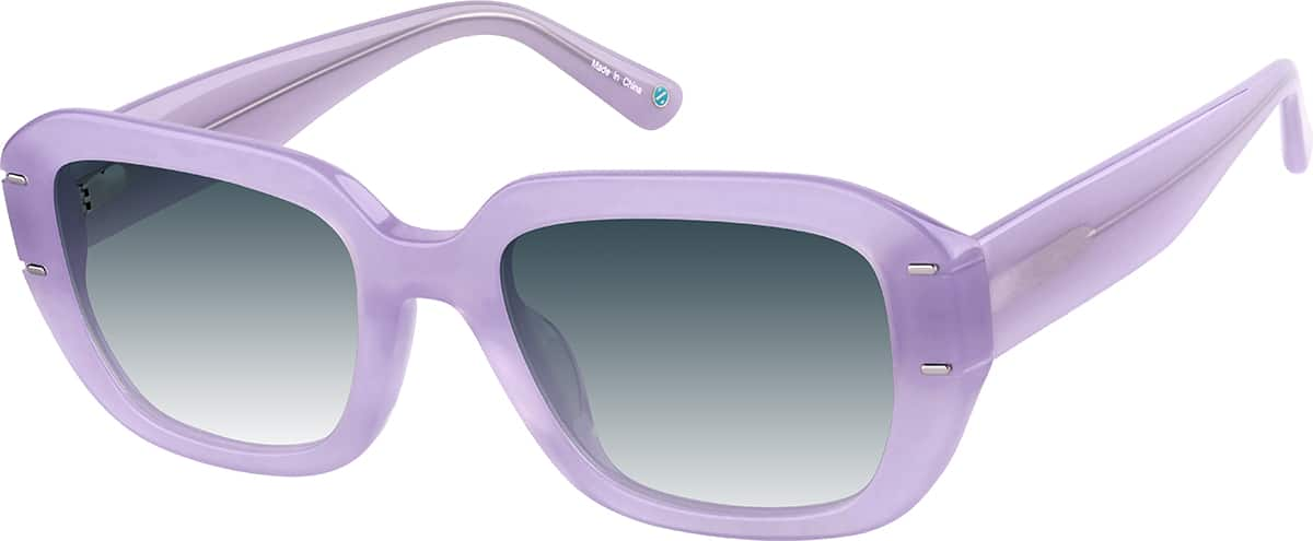 Angle view of Rectangle Sunglasses 117117 in Purple