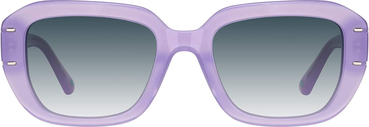 Front view of Rectangle Sunglasses 117117 in Purple