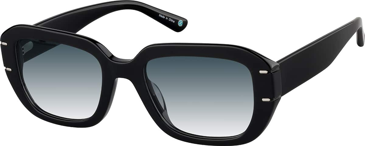 Angle view of Rectangle Sunglasses 117121 in Black