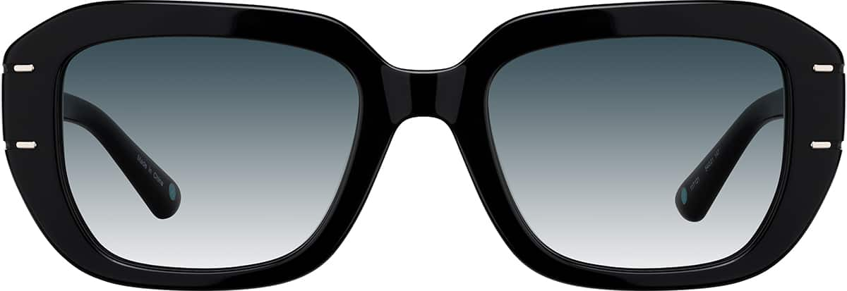 Front view of Rectangle Sunglasses 117121 in Black