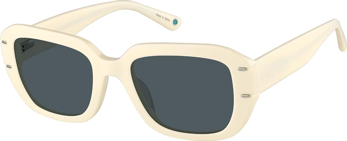 Angle view of Rectangle Sunglasses 117133 in Cream