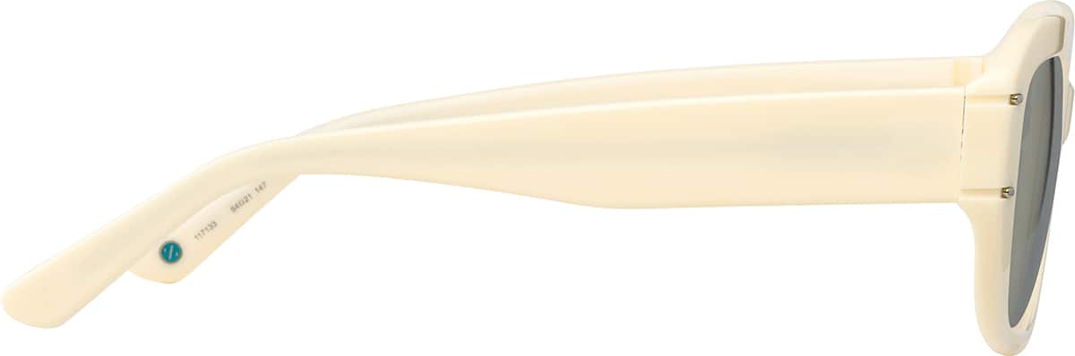 Side view of Rectangle Sunglasses 117133 in Cream