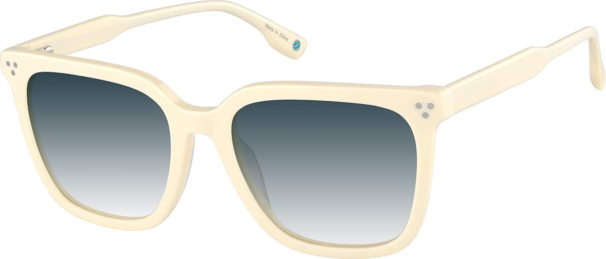 Angle view of Square Sunglasses 117233 in Beige