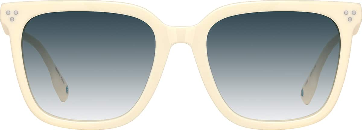 Front view of Square Sunglasses 117233 in Beige