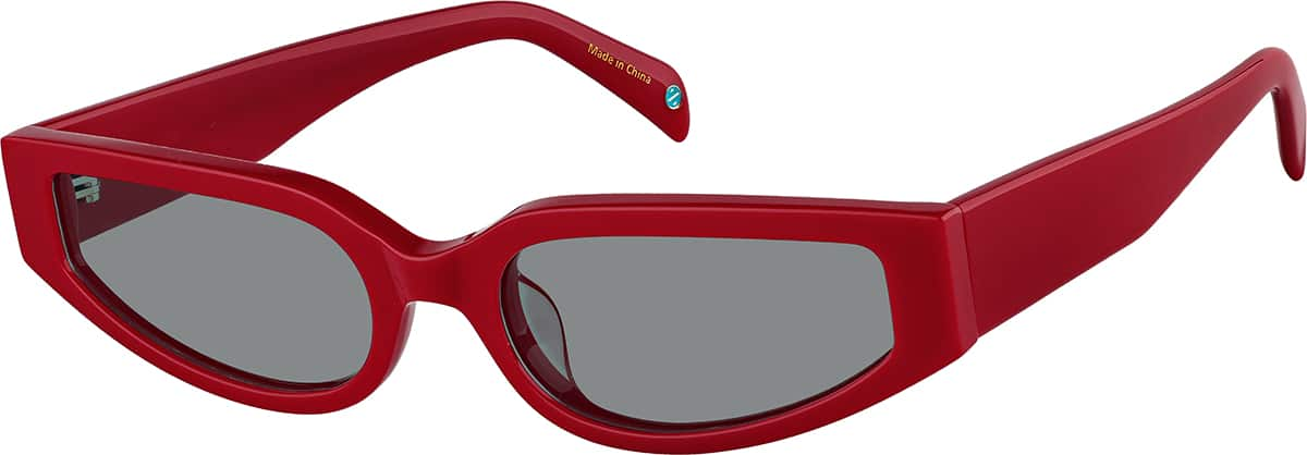 Angle view of Rectangle Sunglasses 117318 in Red