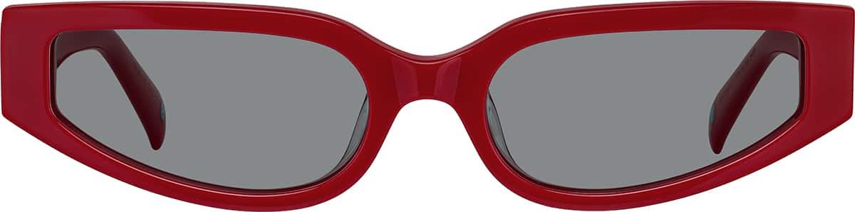 Front view of Rectangle Sunglasses 117318 in Red