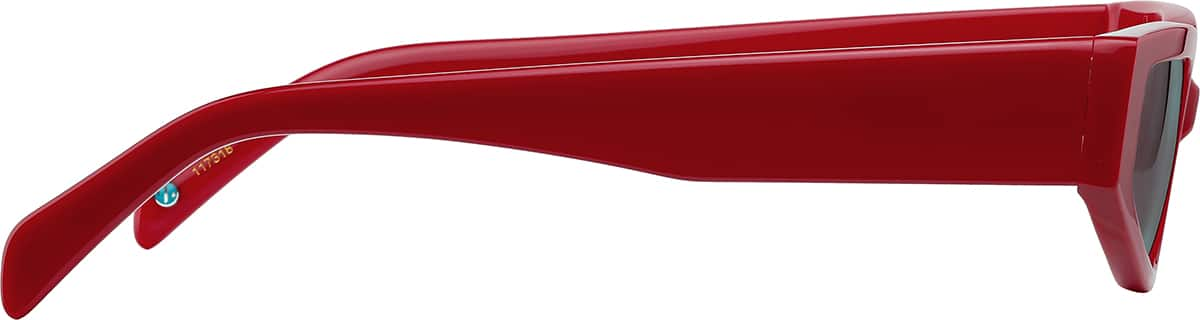 Side view of Rectangle Sunglasses 117318 in Red