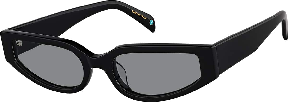 Angle view of Rectangle Sunglasses 117321 in Black