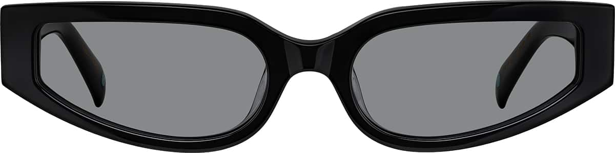 Front view of Rectangle Sunglasses 117321 in Black