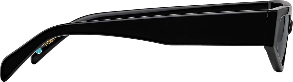 Side view of Rectangle Sunglasses 117321 in Black