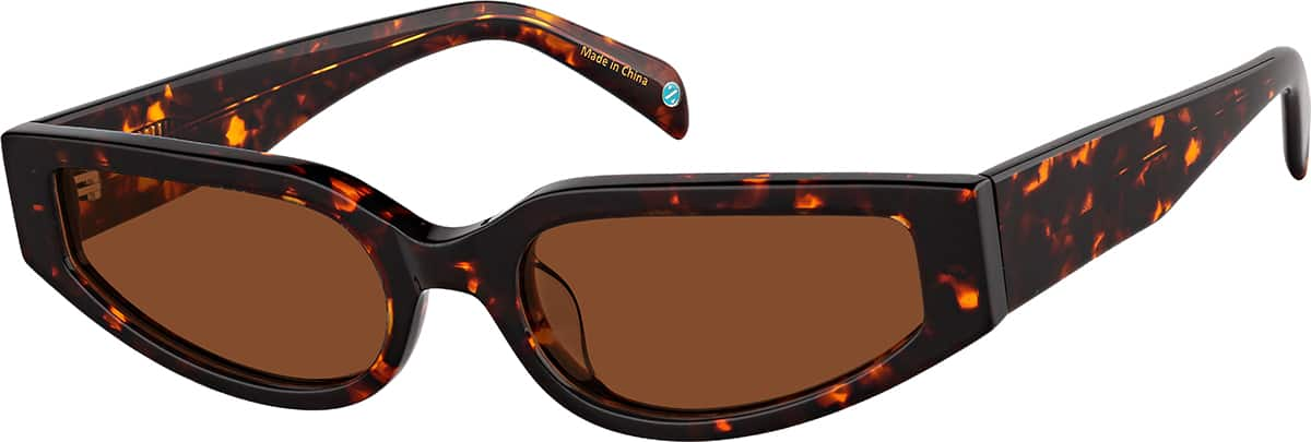 Angle view of Rectangle Sunglasses 117325 in Tortoiseshell