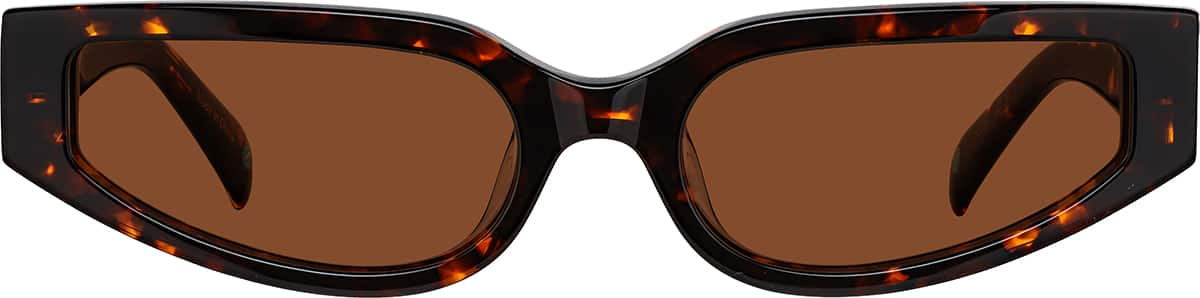 Front view of Rectangle Sunglasses 117325 in Tortoiseshell