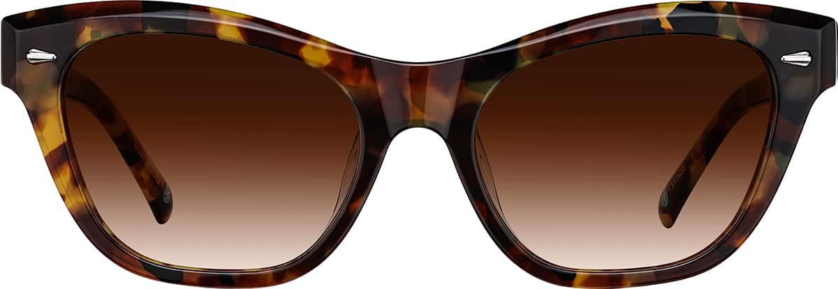 Front view of Cat-Eye Sunglasses 117425 in Tortoiseshell