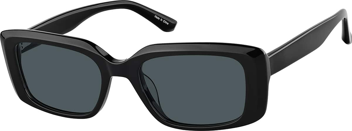 Angle view of Rectangle Sunglasses 118121 in Black