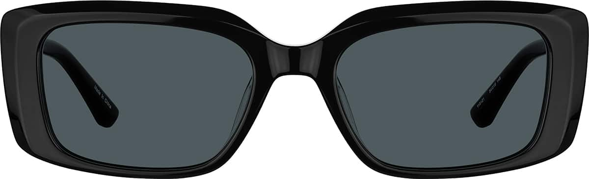 Front view of Rectangle Sunglasses 118121 in Black