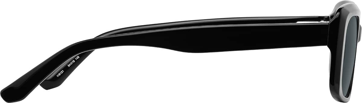 Side view of Rectangle Sunglasses 118121 in Black