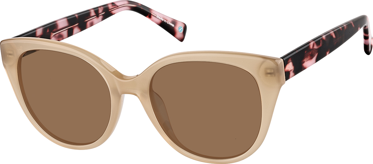 CAT EYE SUNGLASSES 641935 IN GOLD METAL BROWN SMOKE LENSES