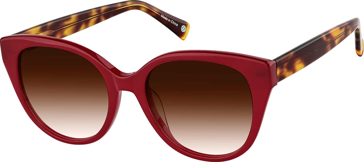 Angle view of Cat-Eye Sunglasses 118418 in Red