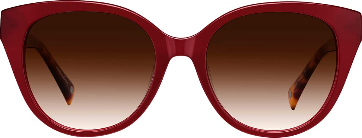 Front view of Cat-Eye Sunglasses 118418 in Red